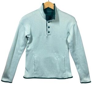 Mountain And Isles Sweater Medium 1/4 Snap Knit‎ Pullover Mint Green Layering